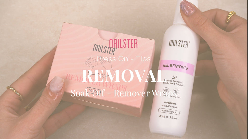 Aftagning af Press-on Tipper med Soak Off Remover Wraps - Nailster Denmark