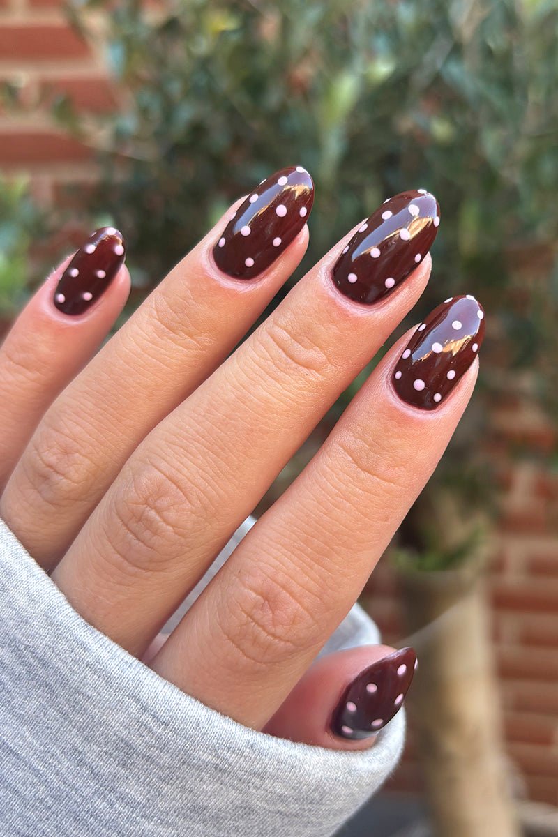 Brown Polka Look | Nailster Denmark