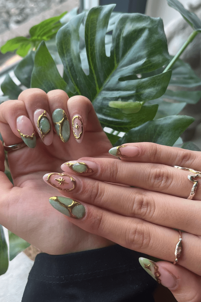 Gilded Green Look | Nailster Denmark