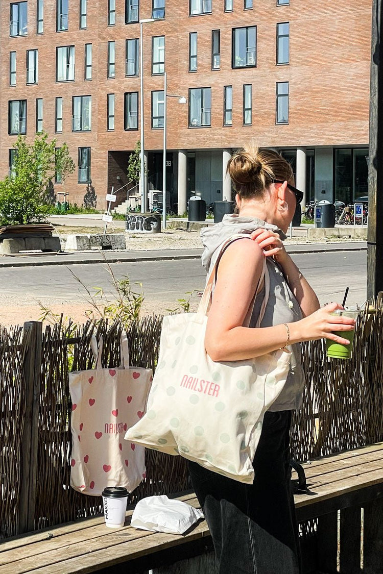 Tote Bag - Dusty Green Dots | Nailster Denmark